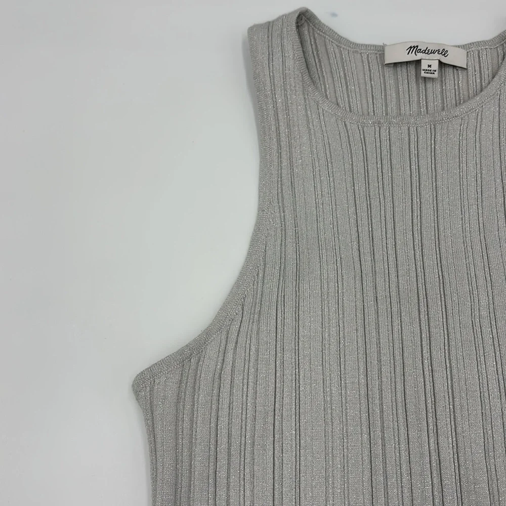 Madewell Signature Shimmer Knit Cutaway Sweater Tank - Picture 3 of 6
